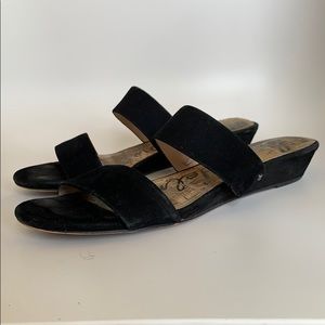 Sam Edelman slip on strap black suede sandals 10